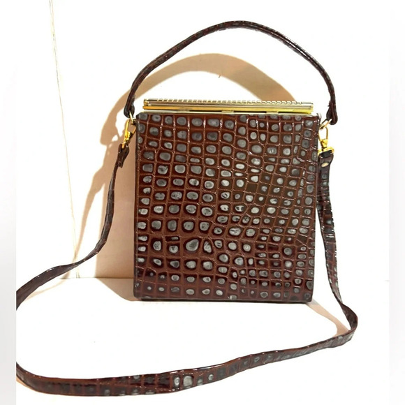 Viva vintage leather crossbody/ handle handbag - Picture 1 of 8